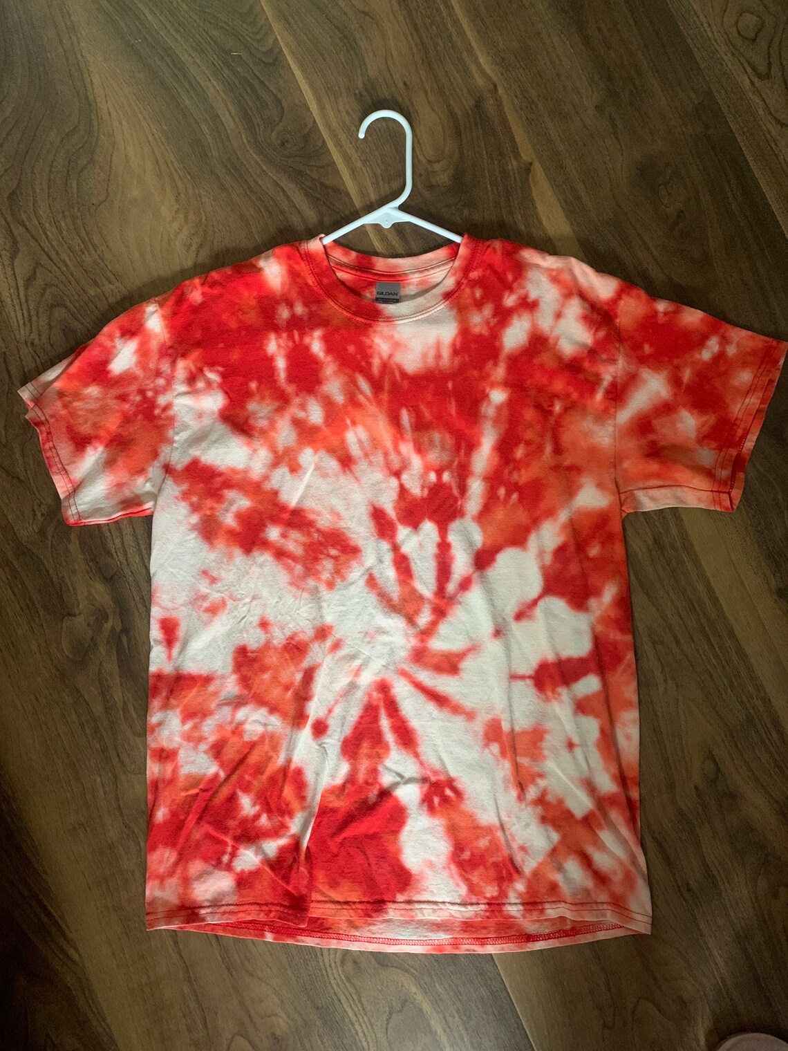 womens red tie dye shirt