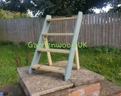 Handmade Wooden Garden Flower Pot Ladder Stand. 4 Tier Step Ladder, Tiered Plant Pot Stand, Ladder Shelf, Various Colours Available