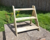 Handmade Wooden Garden Flower Pot Ladder Stand. 3 Tier Step Ladder, Tiered Plant Pot Stand, Ladder Shelf, Various Colours Available