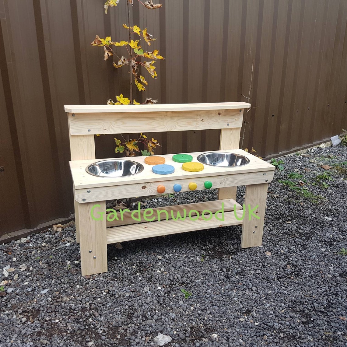 Handmade Wooden Children's Mud Kitchen with Centre Hobs | Etsy