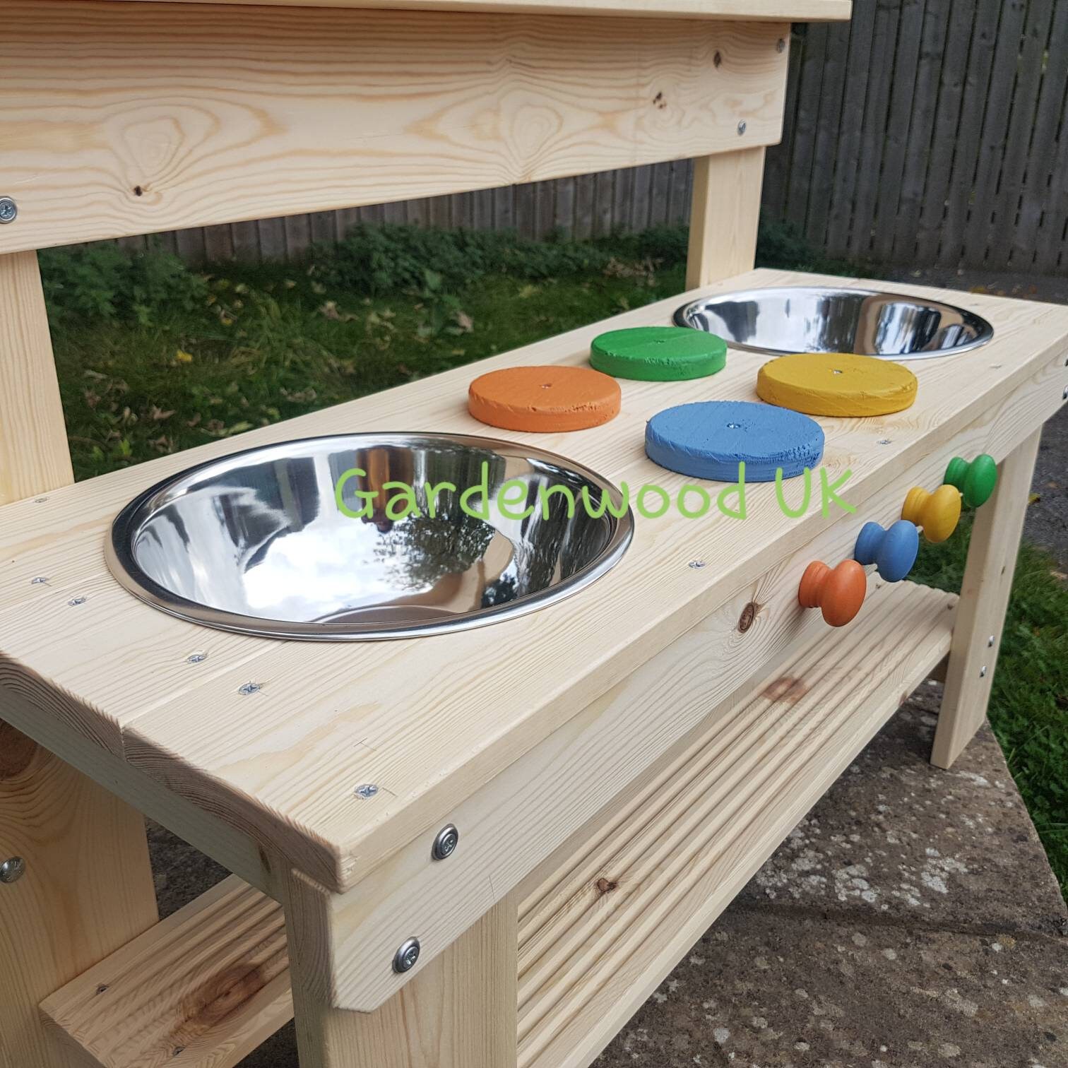 Handmade Wooden Children's Mud Kitchen with Centre Hobs | Etsy