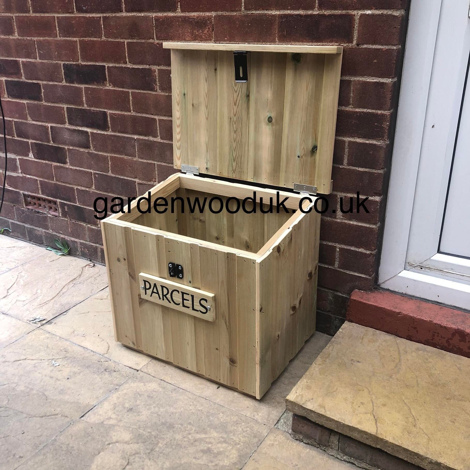 Doorstep Wood Parcel Box. Porch Parcel Storage Box. Handmade Etsy UK