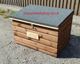 NEW PRODUCT! Extra Large Size Personalised Doorstep Wood Parcel Box. Porch Parcel Storage Box. Handmade Wooden Parcel Box.