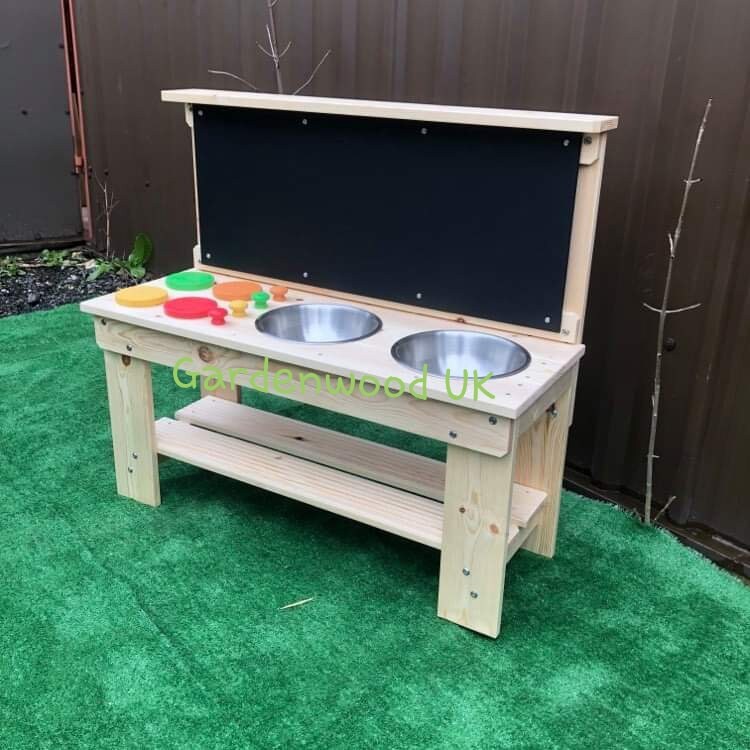 Handmade Wooden Children's Mud Kitchen With Hobs Shelf Etsy