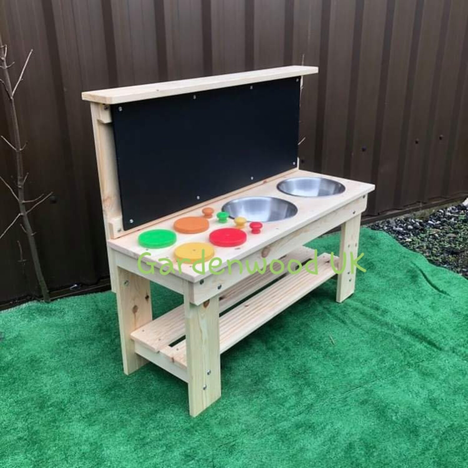 Handmade Wooden Children's Mud Kitchen With Hobs Shelf Etsy