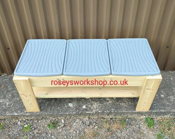 Wooden Sand & Water Table. Triple Box Table. Sand, Water, Mud. Sensory Play Table.  Garden Sandpit. Kids Outdoor Play. Wood sandpit.