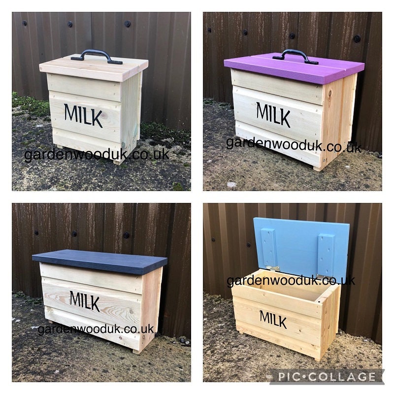 Doorstep Wood Milk Box. Porch Milk Storage Box. Milk Bottle Etsy UK
