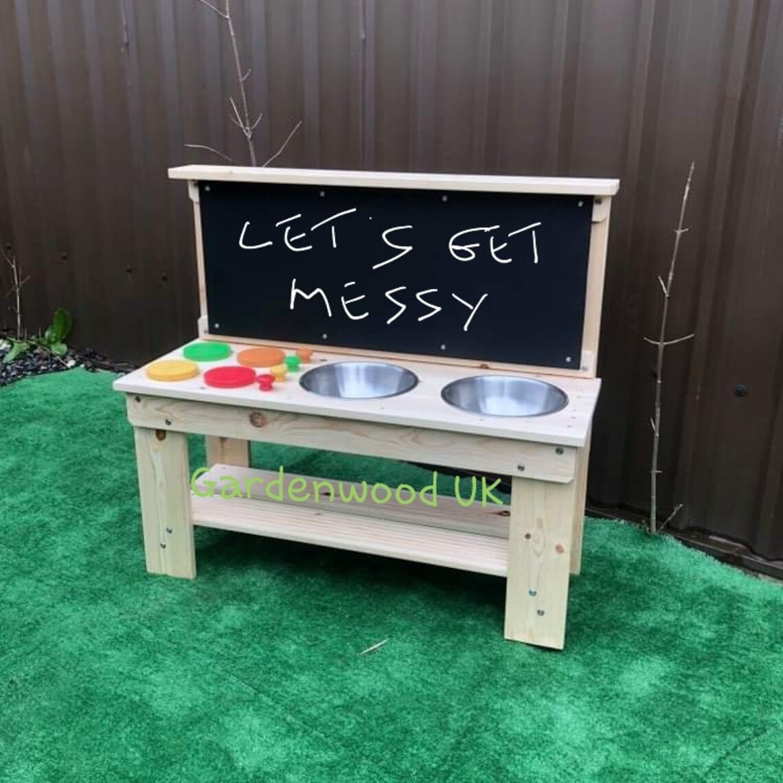Handmade Wooden Children's Mud Kitchen With Hobs Shelf Etsy