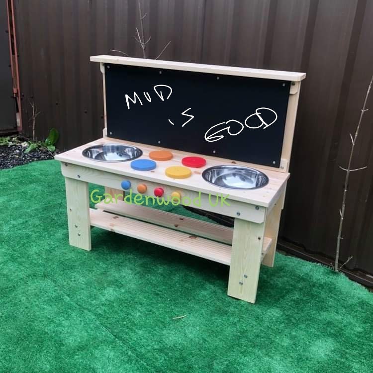 Handmade Wooden Children's Mud Kitchen With Centre Hobs Etsy Canada