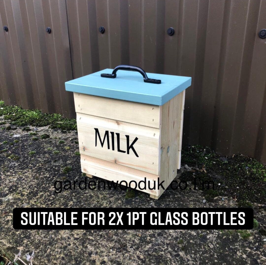 Doorstep Wood Milk Box. Porch Milk Storage Box. Milk Bottle Etsy UK