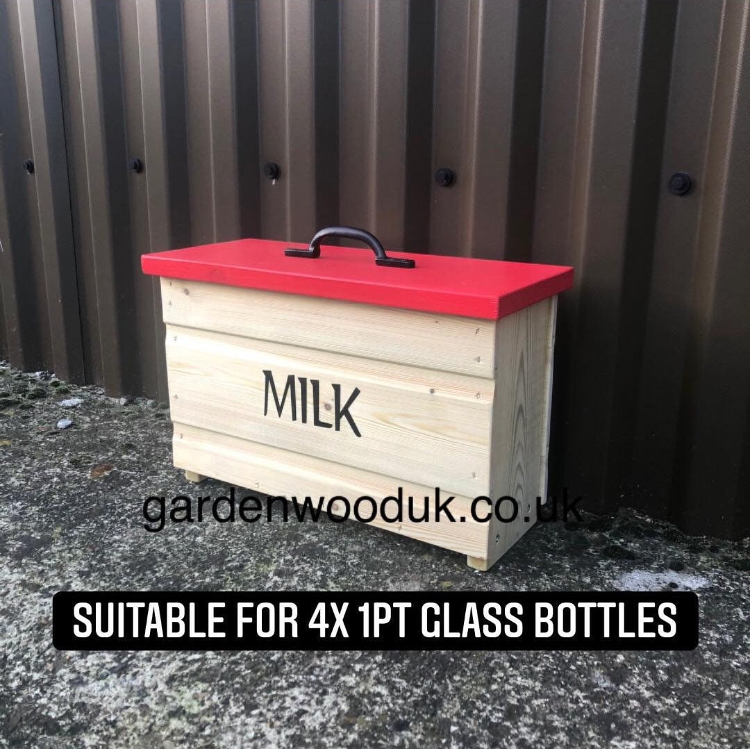 Doorstep Wood Milk Box. Porch Milk Storage Box. Milk Bottle Etsy UK