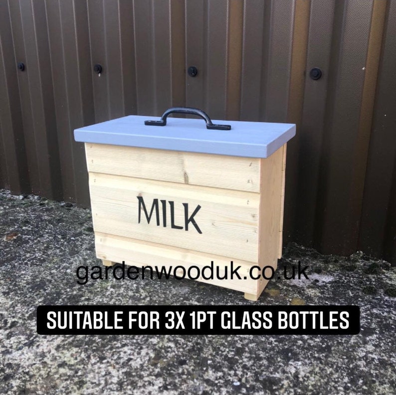 Doorstep Wood Milk Box. Porch Milk Storage Box. Milk Bottle Etsy UK