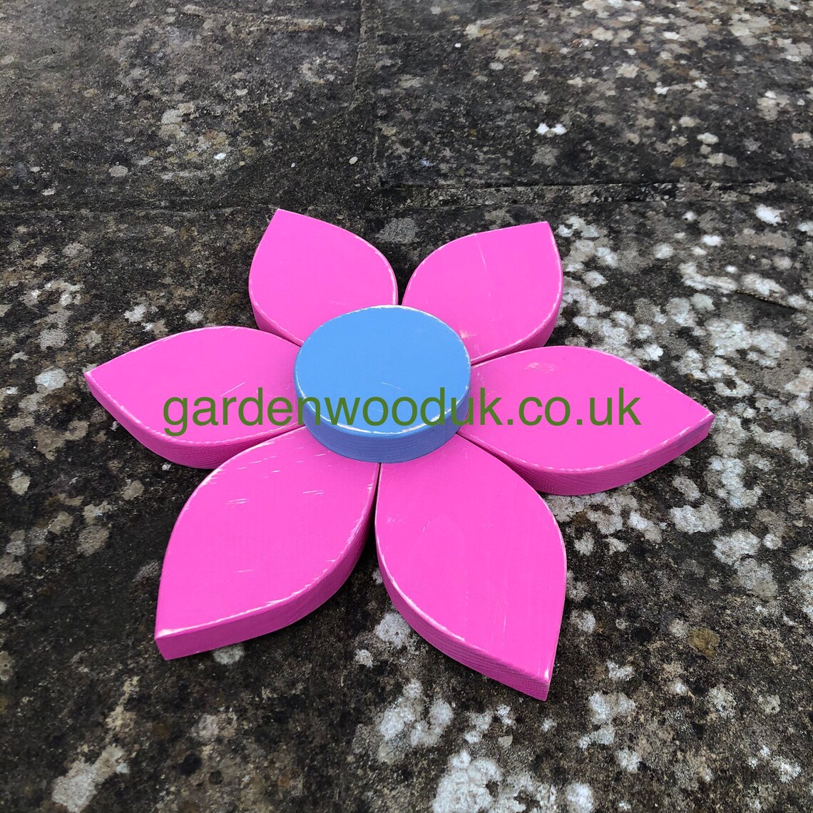 30cm Rustic Wood Daisy Flower 6 Petal Wooden Garden Etsy