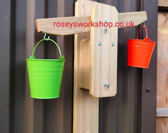 Handmade Wall Mounted Children's Wooden Balance Scale . Outdoor Sensory Play. Educational Play.