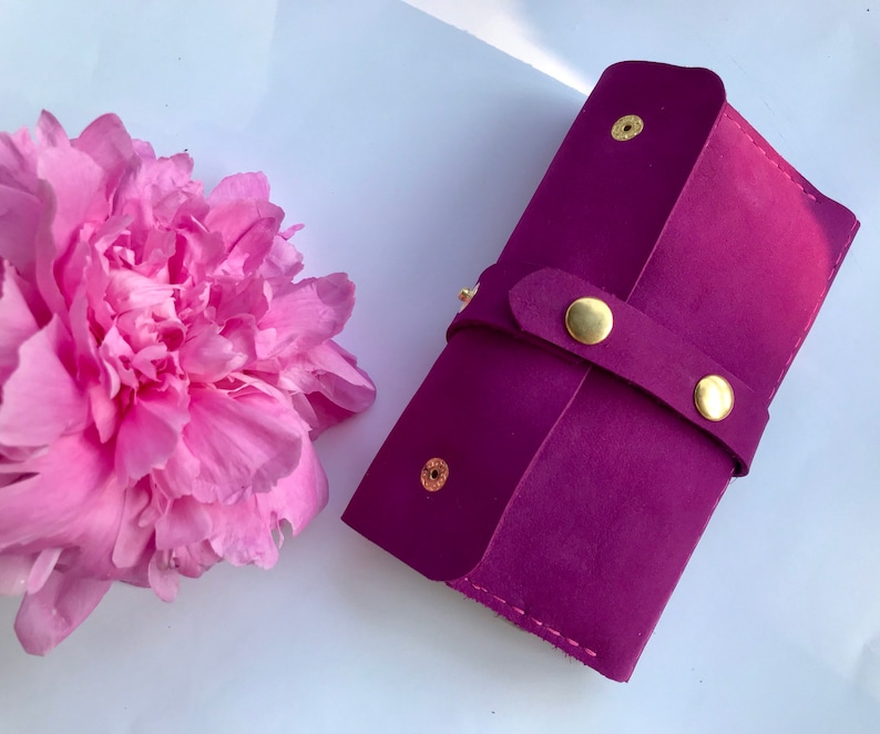 Gift for her. Jewelry leather organizer for travel Earrings and rings storage Personalized Jewelry roll-case