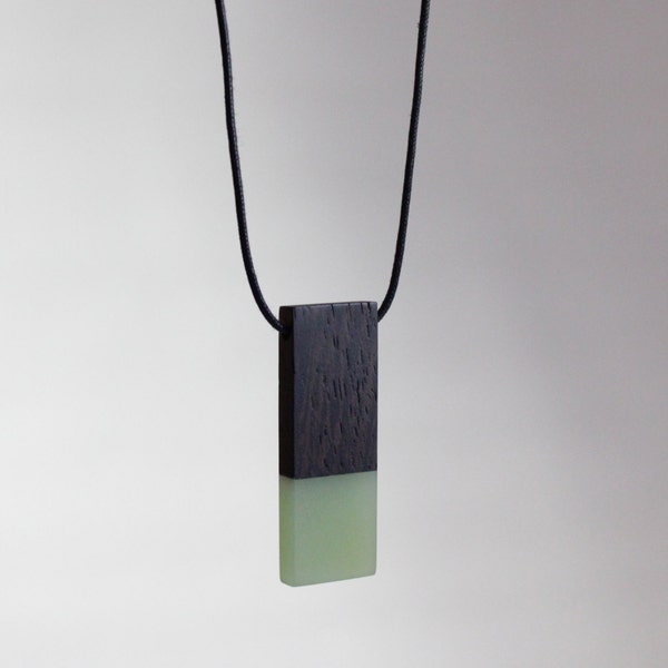 Harz-Holz-Kette, Epoxidharz, Wenge, Harz Schmuck, Holz-Schmuck, Geschenk, handgemacht, Bespoke