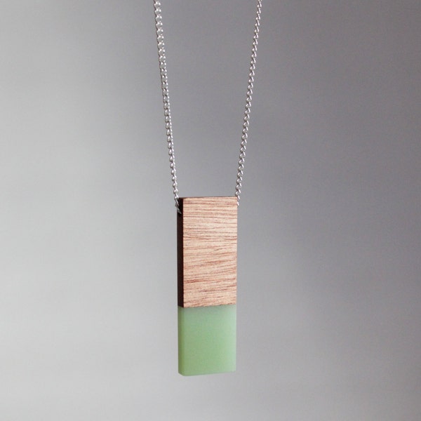 Harz-Holz-Kette, Epoxidharz, Mahagoni, Harz Schmuck, Holz-Schmuck, Geschenk, handgemacht, Bespoke
