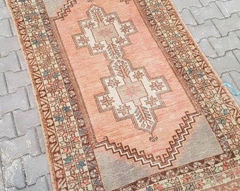 Turkish Oushak Rug, Low Pile Oushak Rug, Muted Oushak Rug, Vintage Rug, Turkish Vintage Rug, Entry Rug, Designer Rug, Oushak Rug, Etsy Rugs