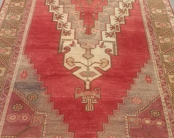 Area Rug Turkish Rug Oushak Rug Handmade Rug Faded Oushak Rug Turkish Oushak Rug Turkish Handmade Rug Bohemian Rug Aztec Rug Rugs Boho Rug