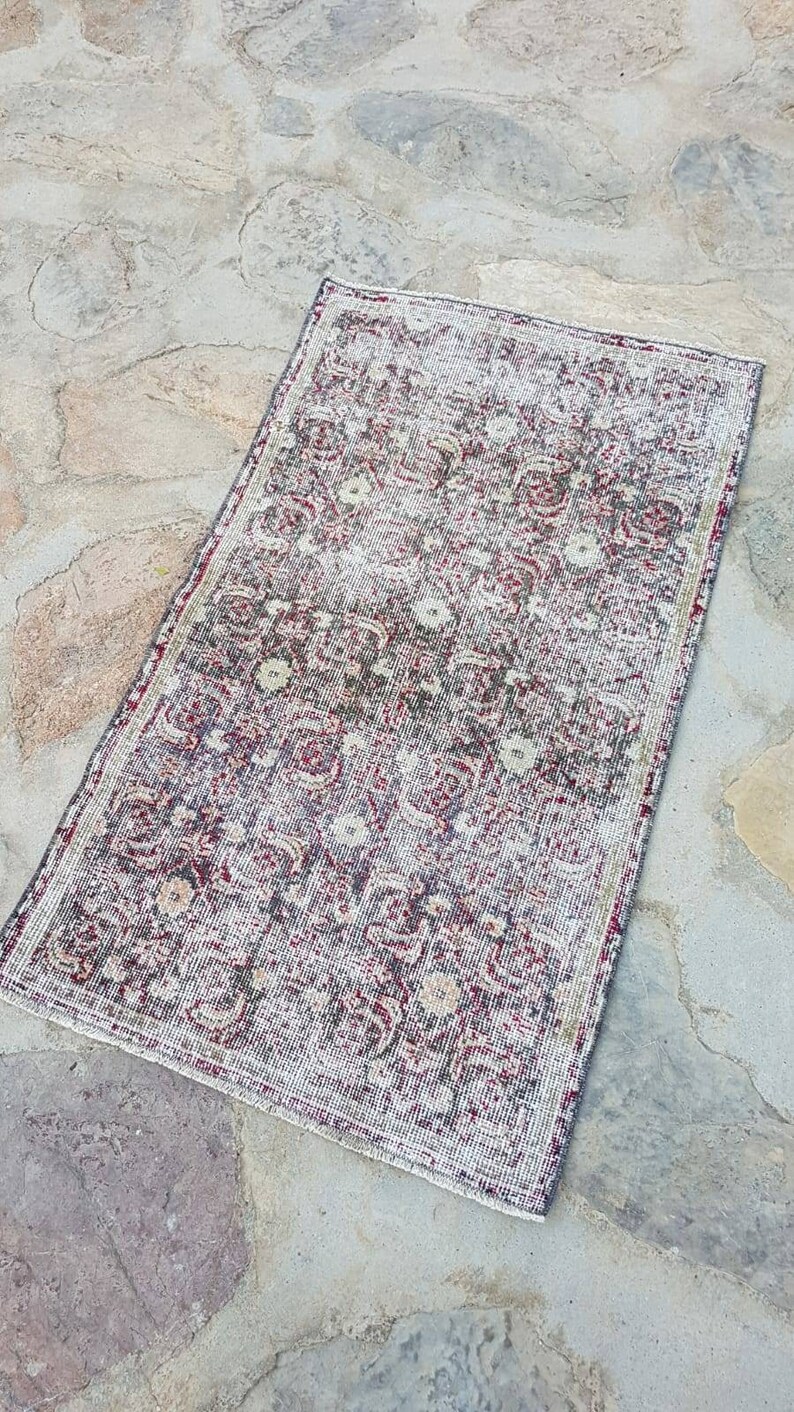 Kleiner Jahrgang Distressed Rug Oushak Matte Kleiner Teppich