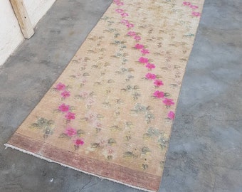 Runner Rug, Vintage Runner Rug, Oushak Runner Rug, Kitchen Runner Rug, Hallway Rug, Entry Rug, Turkish Rug Runner, Rug Runner, Runner Oushak