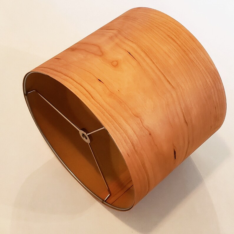 10 Diameter Cherry Veneer Wood Lamp Shade Wooden 10 Diameter Cherry Veneer Wood Lamp, Cherry Wood Lampshade