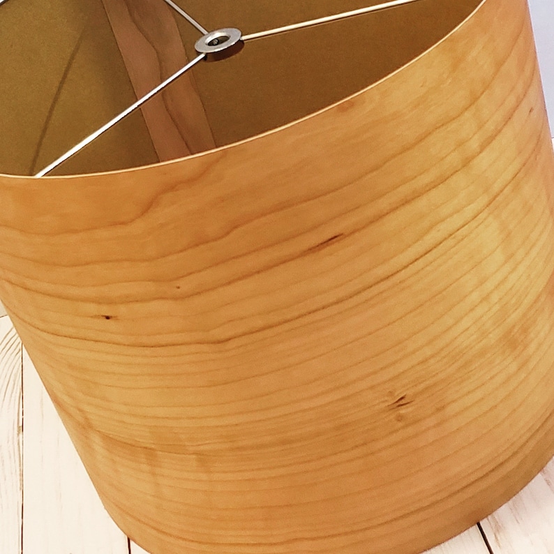 12D x 10H Cherry Veneer Wood Lamp Shade l Wooden | Etsy
