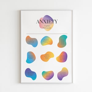 Anxiety Coping Statements | Mental Health Poster,Mindfulness,Therapy Tools,Therapy Print,Anxiety,Office Decor,Self-Care,Reminder, Wellness