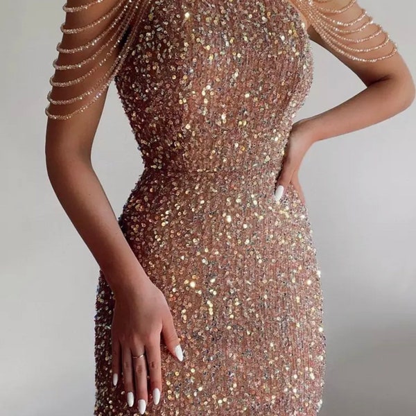 Sequins evening dress, prom dress and other occasion