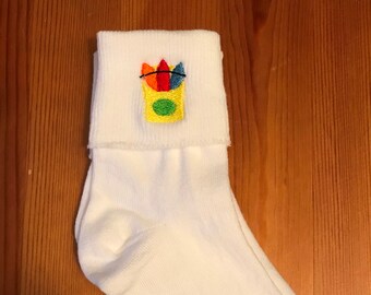 thumbnail image 2 of Crayon Socks, Girls Socks, Back To School, Primary Colors 2 of 12