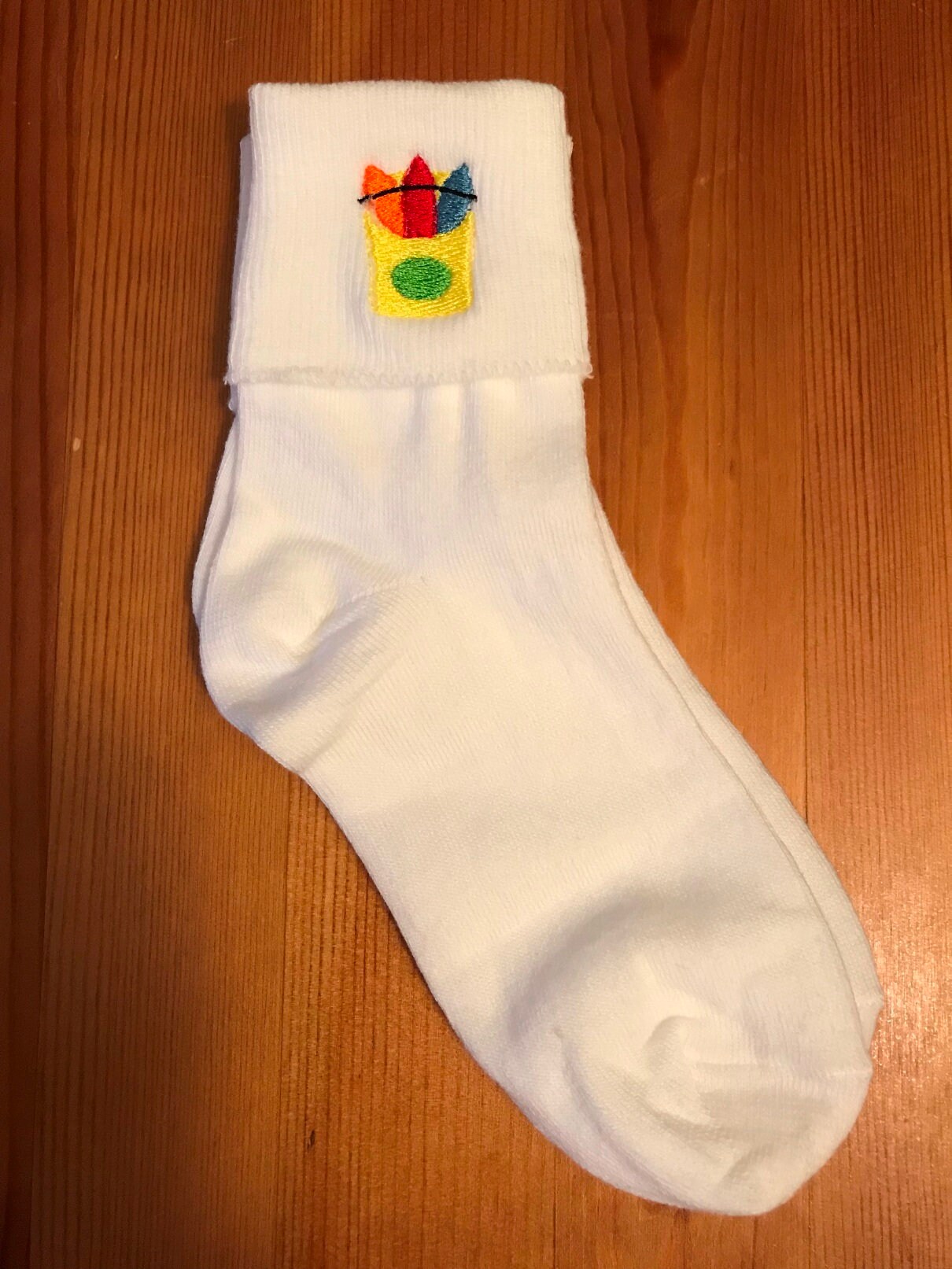 thumbnail image 2 of Crayon Socks, Girls Socks, Back To School, Primary Colors 2 of 12