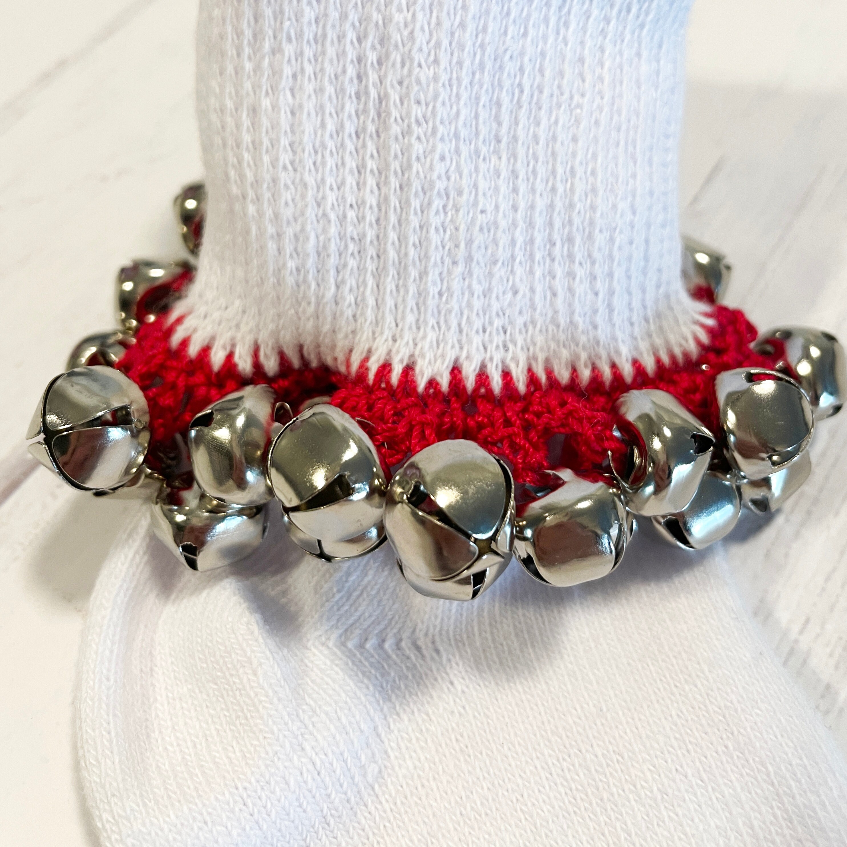 Jingle Bells Socks for Christmas, Red or Green With Lots of Fun and Festive Jingle Bells 