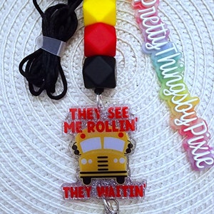 School Bus Lanyard, Teacher School lanyard, Lanyards for Teachers, School Lanyard, Yellow School Bus, Teacher Appreciation Gift, Lanyard