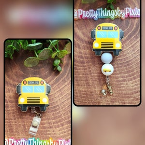 School Bus Badge Reel | Bus Driver Badge Reel | School Staff Appreciation Gift | School Bus Driver Gift | School Bus Badge Holder