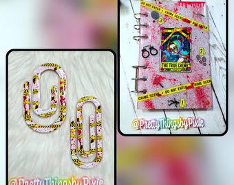 Crime Scene Desk Accessory Set/Crime Scene Pen/Crime Planner Notebook/Sticky Note/Crime Scene Paperclips/Crime Scene Office Set