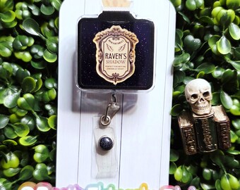 Porta credenciales Raven Shadows Potions / Porta credenciales de Halloween / Porta credenciales Shaker / Porta credenciales de botella de poción / Credencial de enfermera