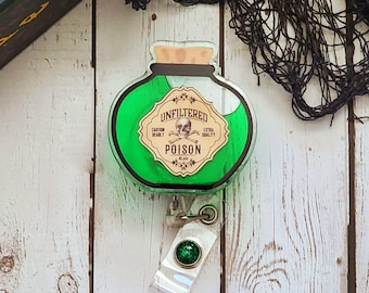 Witches Potions Badge Reel | Halloween Badge Reel | Shaker Badge Reel | Interactable Badge Reel | Potion Bottle Badge Reel | Nurse Badge