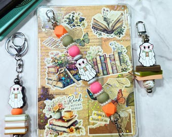 Correa de silicona con cuentas para lector electrónico / Accesorios para amantes de los libros / Accesorios para lectores de libros / Llavero para libros / Amante de los libros