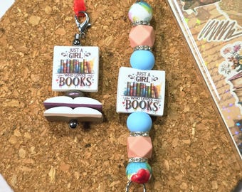 Correa para lector electrónico con cuentas, silicona, amante de los libros, lector empedernido, accesorios, adorno para bolso, llavero literario, ratón de biblioteca, biblioteca