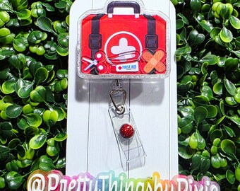 Carrete de insignias para botiquín de primeros auxilios, enfermeras de traumatología, enfermeras escolares, estudiantes de enfermería, salas de emergencia, pediatras, enfermeras registradas, carrete de insignias para personal de primera respuesta.