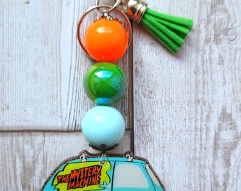 Retro Floral Van Badge Reel, Groovy Retractable ID Holder, Colorful Hippie Work Badge, Cute Nurse Accessory, Colorful Mystery Van, Fun Badg