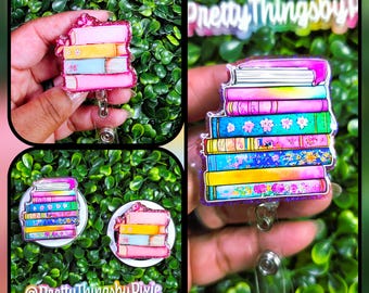 Portatarjetas para libros, soporte para pilas de libros con resorte, estético, accesorio para lectores amantes de los libros, accesorio acrílico para teléfono, regalo estético