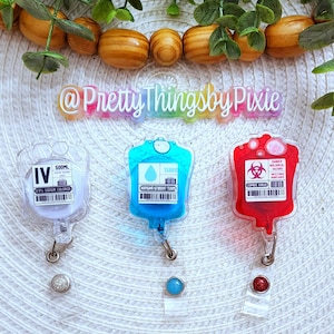 Funny Acrylic Shaker Badge Reel, Zombie, Blood Cells, Alien, Nursing Student Tears, Blood Bag Badge Reels, Funny Badge, Shaker, Medical Gift