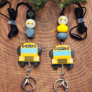 School Bus Lanyard, Teacher lanyard, Retractable badge reel Lanyards for Teachers, School Lanyard, Yellow School Bus, teacher appreciation