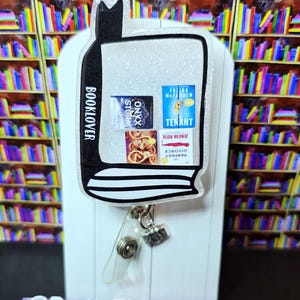 Bookworm Badge Reel, Favorite Book Badge Reel, Reader Lover, Book Lover, Fantasy Badge Reel, Teacher Badge Reel, Librarian, Book Lover Gift,