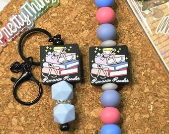 Correa de silicona con cuentas para lector electrónico, accesorios para amantes de los libros, accesorios para lectores de libros, llavero para libros, llavero para amantes de los libros