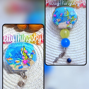 Fish Bowl Shaker Reel/ 3D Badge Reel/ Medical Badge Reel/Pediatric Badge Reel/Shaker Fish Badge Reel/ Pharmacy Badge Reel/ Cute Badge Reel