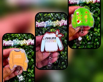 Portabrocas para suéteres, agarre para club de lectura de primavera, otoño, Navidad, estética, accesorio para lector electrónico, accesorio acrílico para teléfono, regalo estético,