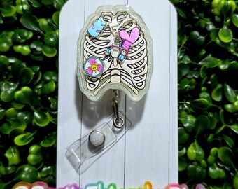 Carrete de insignia de rayos X (radiología), carrete de insignia de técnico de rayos X, carrete de insignia divertido, carrete de insignia de enfermera, regalo de enfermera, técnico de quirófano, radiografía de caja torácica