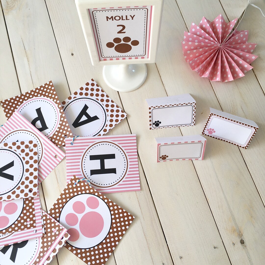 Puppy Themed Party Decorations Pack Puppy Decorations Dog Party Pug Party Dog's Birthday Puppy ...